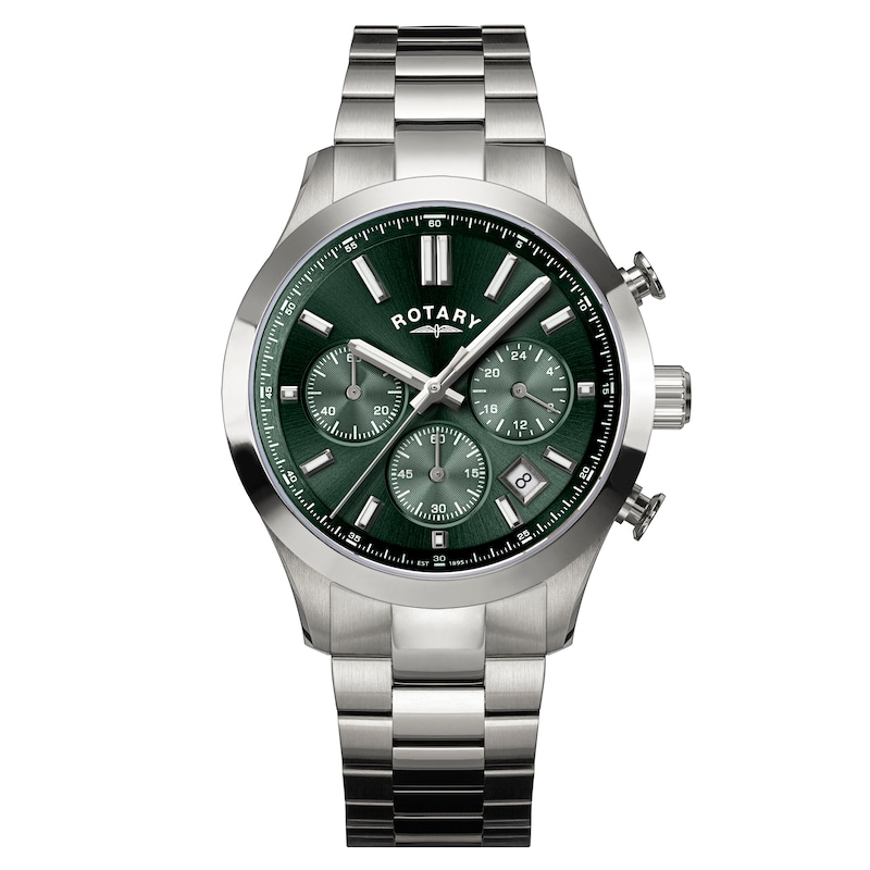 Main Image 1 of Rotary Heritage Men's Chronograph Green Dial Stainless Steel Bracelet Watch