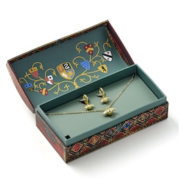 Harry Potter Quidditch Gift Box with Golden Snitch Necklace & Earrings