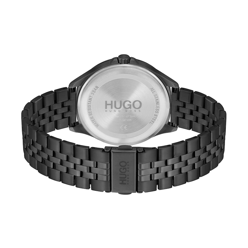 HUGO #SUIT Men's Black IP Bracelet Watch