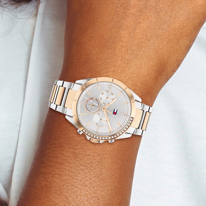 Main Image 5 of Tommy Hilfiger Crystal Ladies' Two Tone Bracelet Watch