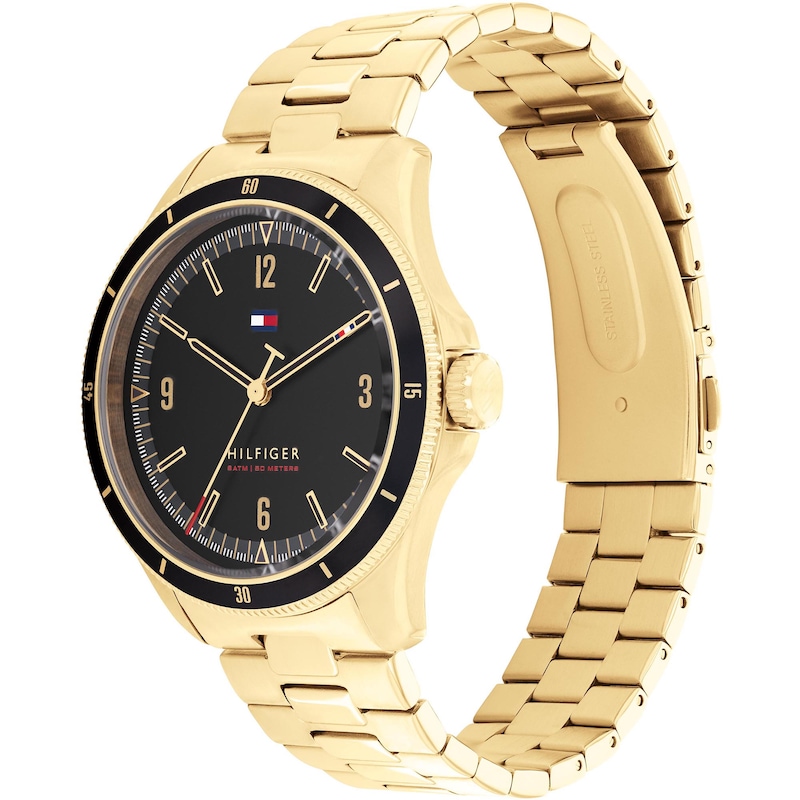 Main Image 3 of Tommy Hilfiger Men's Black Dial Yellow Gold Tone Watch