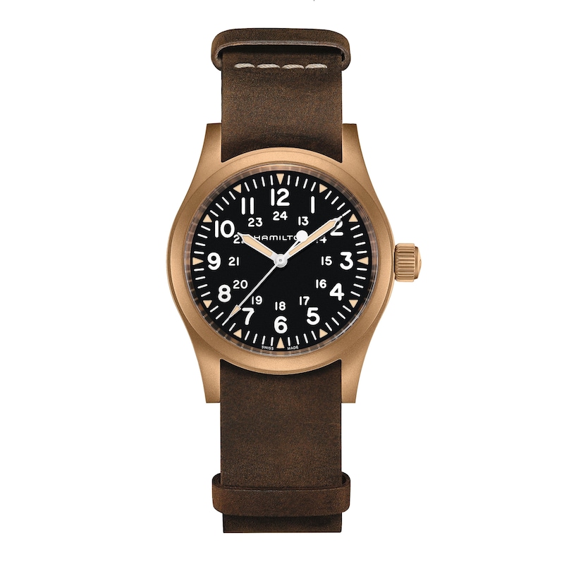 Hamilton Khaki Field Mechanical Bronze Men's Leather Watch