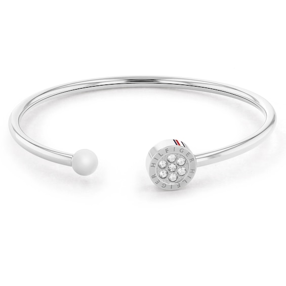 Tommy Hilfiger Stainless Steel Crystal Disc Bangle