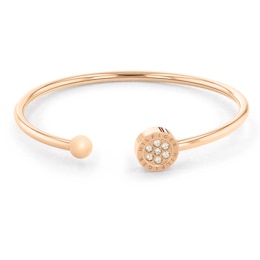 Tommy Hilfiger Rose Gold Tone Crystal Disc Bangle