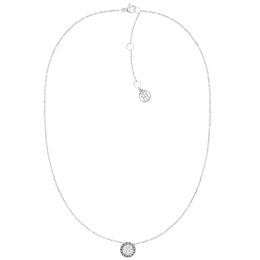 Tommy Hilfiger Stainless Steel Crystal Disc Necklace