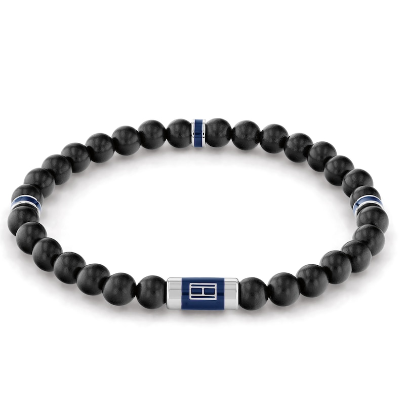 Main Image 1 of Tommy Hilfiger Men's Black Wooden Beaded Bracelet