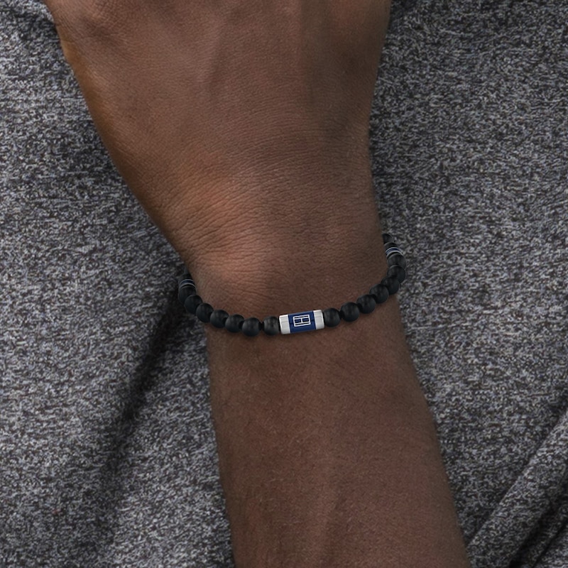 Main Image 2 of Tommy Hilfiger Men's Black Wooden Beaded Bracelet