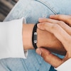Thumbnail Image 2 of Tommy Hilfiger Men's Black Leather & Steel Wrap Bracelet