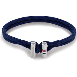 Tommy Hilfiger Men's Blue Nylon Double Row Bracelet