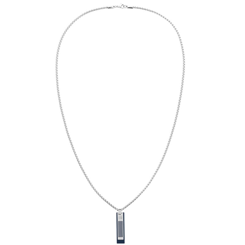 Tommy Hilfiger Men's Stainless Steel & Blue IP ID Pendant