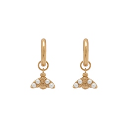Olivia Burton Pearl Bee Gold Tone Huggie Hoop Earrings