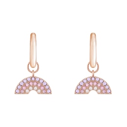 Olivia Burton Rainbow Rose Gold Tone Huggie Hoop Earrings