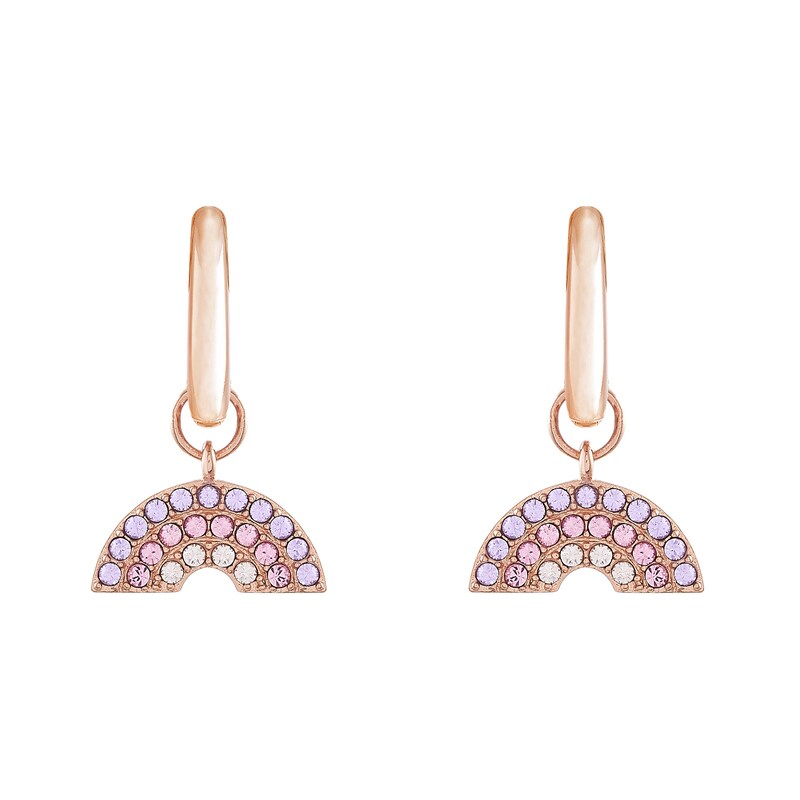 Main Image 1 of Olivia Burton Rainbow Rose Gold Tone Huggie Hoop Earrings
