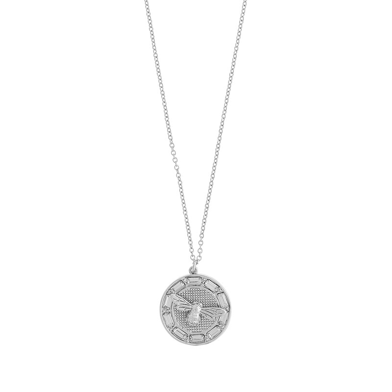 Olivia Burton Lucky Bee Silver Crystal Pendant