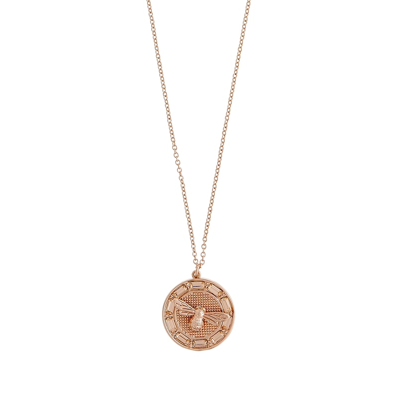 Main Image 1 of Olivia Burton Lucky Bee Rose Gold Tone Crystal Pendant