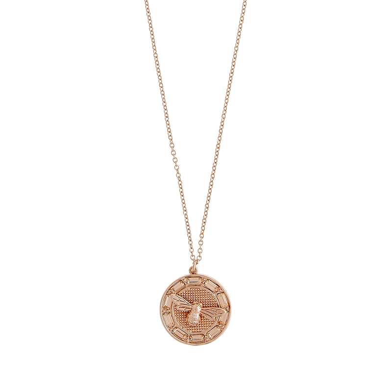 Olivia Burton Lucky Bee Rose Gold Tone Crystal Pendant