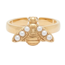 Olivia Burton Pearl Bee Gold Tone Ring