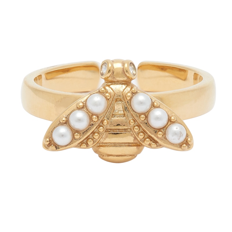 Olivia Burton Pearl Bee Gold Tone Ring