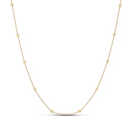 mila green Sterling Silver 18ct Gold Vermeil Plated Ball Station Chain Necklace