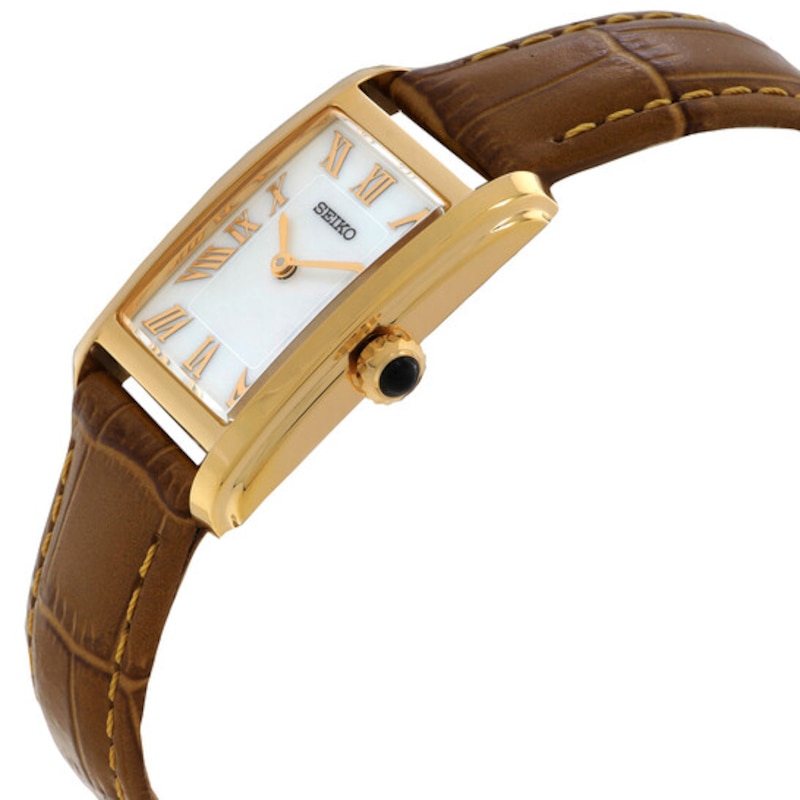 Main Image 2 of Seiko Caprice Women's Mother of Pearl Dial Brown Leather Strap Watch