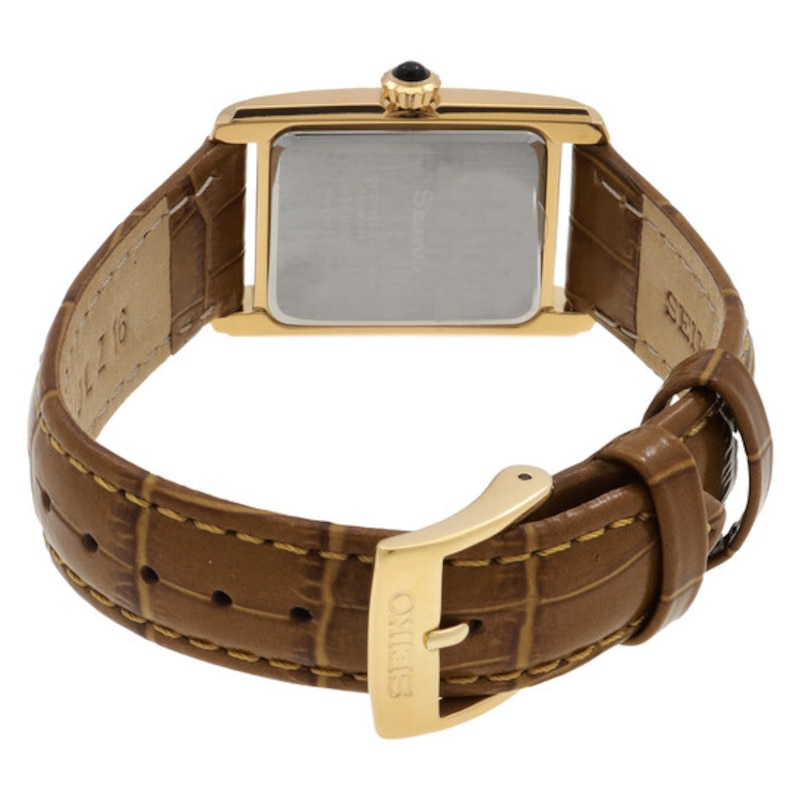 Main Image 3 of Seiko Caprice Women's Mother of Pearl Dial Brown Leather Strap Watch