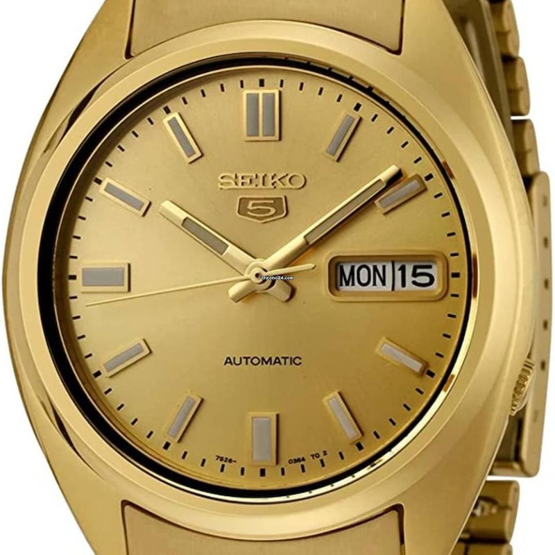 Main Image 3 of Seiko 5 Men's Automatic Gold Dial & Gold Tone Stainless Steel Bracelet Watch&nbsp;