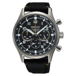Seiko Conceptual Sport Men's Chronograph Black Dial & Black Nylon Strap Watch