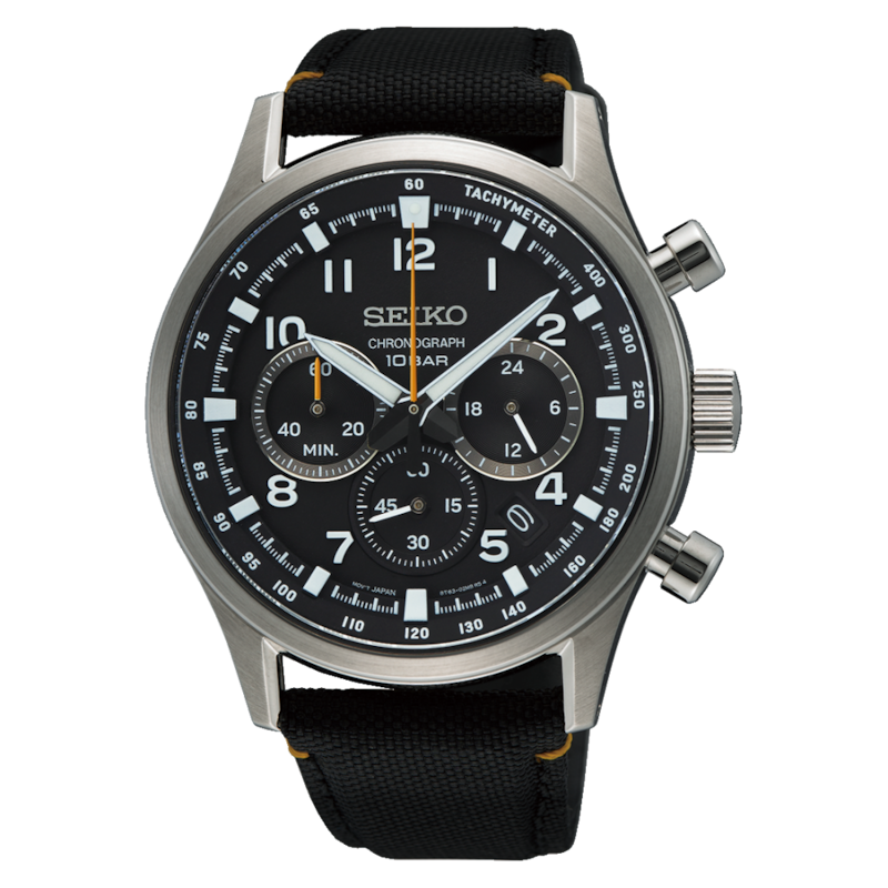 Main Image 1 of Seiko Conceptual Sport Men's Chronograph Black Dial & Black Nylon Strap Watch
