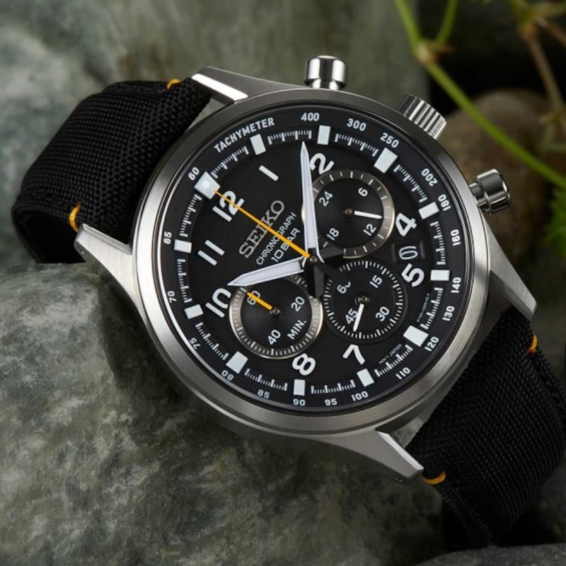 Main Image 4 of Seiko Conceptual Sport Men's Chronograph Black Dial & Black Nylon Strap Watch