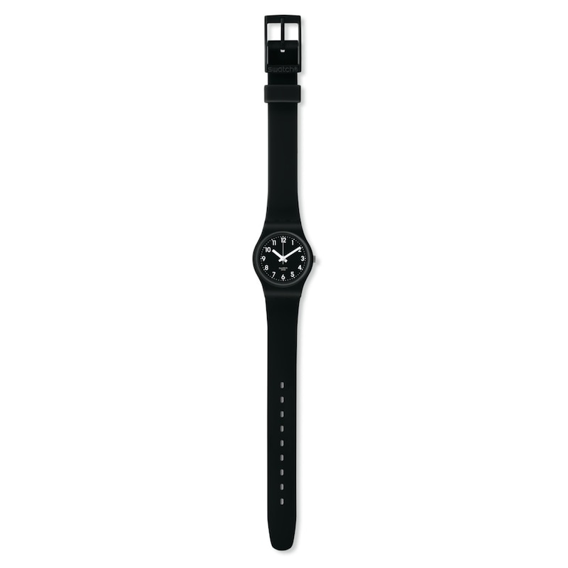 Swatch Lady Black Single Ladies' Black Silicone Strap Watch