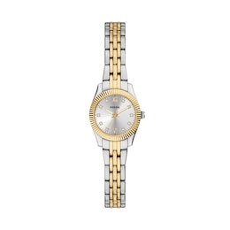 Fossil Women's Scarlette Mini Three-Hand Silver-Tone Dial Two-Tone Stainless Steel Bracelet Watch