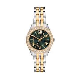 Michael Kors Harlowe Women's Green Dial Two-Tone Stainless Steel Bracelet Watch
