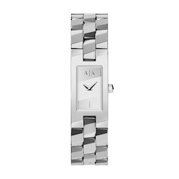 Armani Exchange Women's Two Hand Silver Tone Dial & Silver Tone Stainless Steel Bracelet Watch