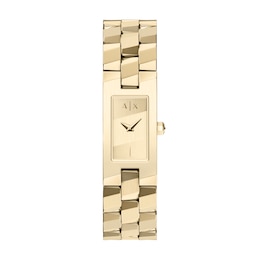 Armani Exchange Women's Two Hand Gold Tone Dial & Gold Tone Stainless Steel Bracelet Watch