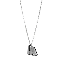 Fossil Men's Ellis Dog Tag Stainless Steel Necklace