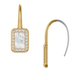 Fossil Women's Raquel Glitz White Mother-of-Pearl Drop Earrings