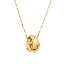 Michael Kors Women's Gold Tone Logo Boyfriend Pendant Necklace