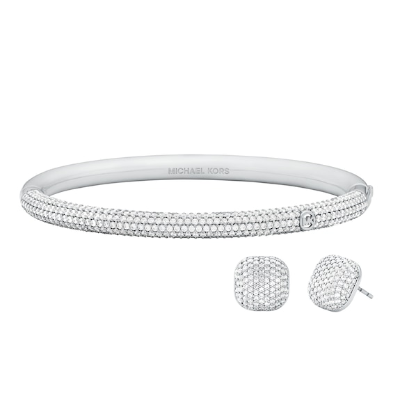 Michael Kors Women's Pavé Bangle and Earring Set