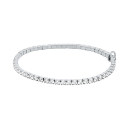 Michael Kors Women's Silver Tone Stretch Tennis Bracelet