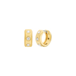 Michael Kors Women's Gold Tone Stone Station Huggie Earrings
