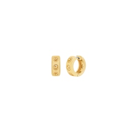 Michael Kors Women's Gold Tone Logo Huggie Earrings