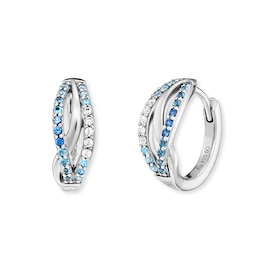 Angel Whisperer Sterling Silver & Cubic Zirconia Creole Earrings