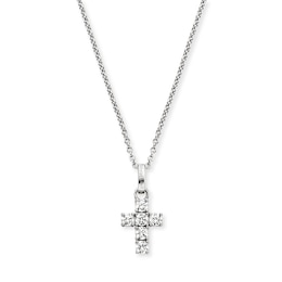 Angel Whisperer Sterling Silver & Cubic Zirconia Hope Cross Pendant Necklace