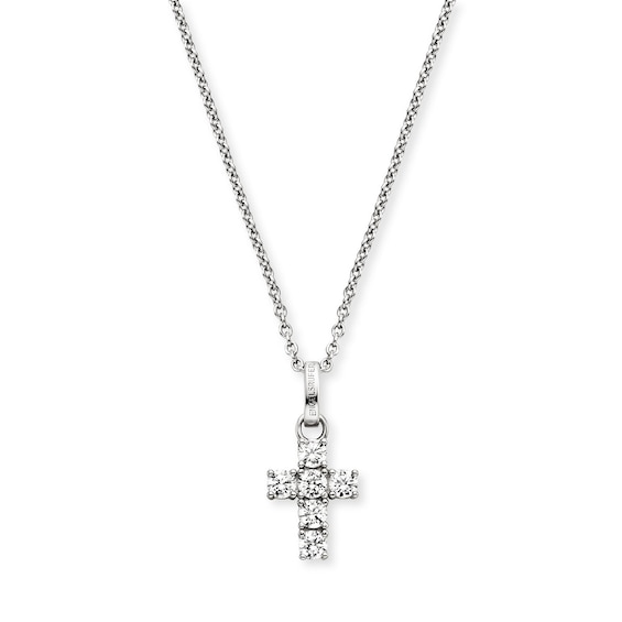Angel Whisperer Sterling Silver & Cubic Zirconia Hope Cross Pendant Necklace