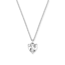 Angel Whisperer Sterling Silver & Cubic Zirconia Heart Pendant Necklace