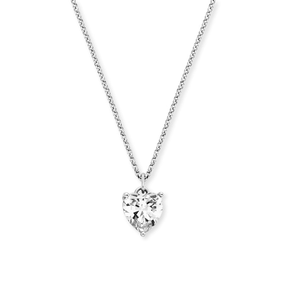 Angel Whisperer Sterling Silver & Cubic Zirconia Heart Pendant Necklace