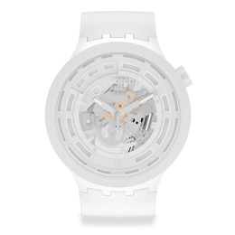 Swatch C-White Bioceramic White Strap Watch