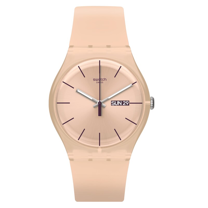 Swatch Rose Rebel Pink Silicone Strap Watch