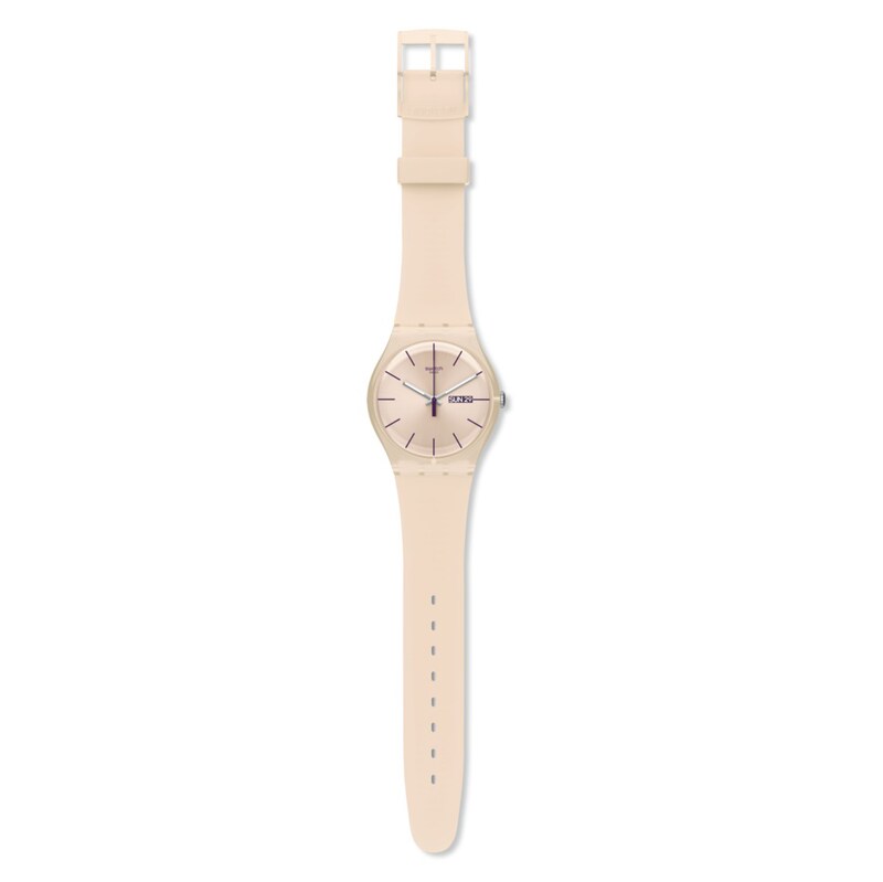 Swatch Rose Rebel Pink Silicone Strap Watch