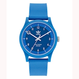adidas Originals Project One Blue Dial Blue Resin Strap Watch